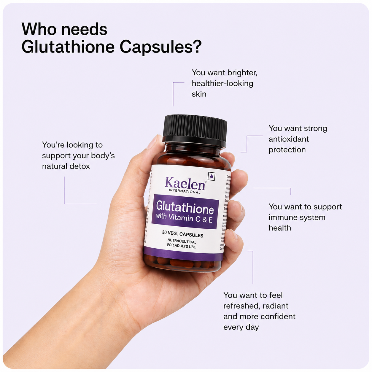 Kaelen Glutathione Capsules - Marketing View